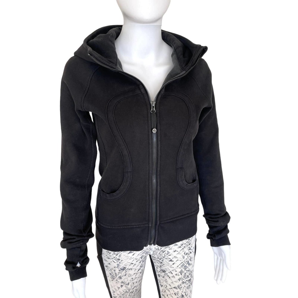 EUC Lululemon Scuba Hoodie Stretch ** Lined Hood 4 Black